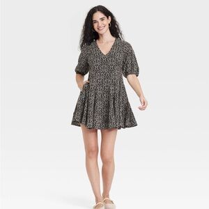 NWT Universal thread above the knee dress Black floral  Size XL black floral